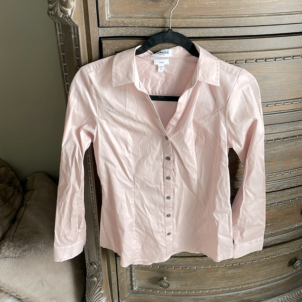 Size Small - Light Pink Long Sleeve Shirt - Express